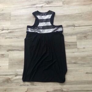 Joseph Ribkoff Sleeveless Open Front Black and Silver Women's Cardigan